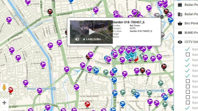 Lokasi Pemasangan CCTV Jakarta Online Live